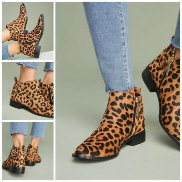 Steven by Steve Madden Cain Leopard Print Clio Ankle Flat Booties Size 8.5 - Picture 2 of 12